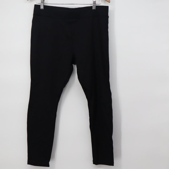 American Giant Ponte Slim Pants Womens 14P Super Black Stretch Skinny Leg Casual