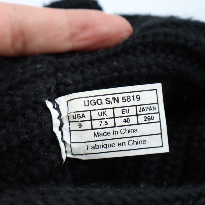 UGG Classic Cardy 5819 Bootie Womens US 9 Black Knitted Buttons Mid Calf Boots