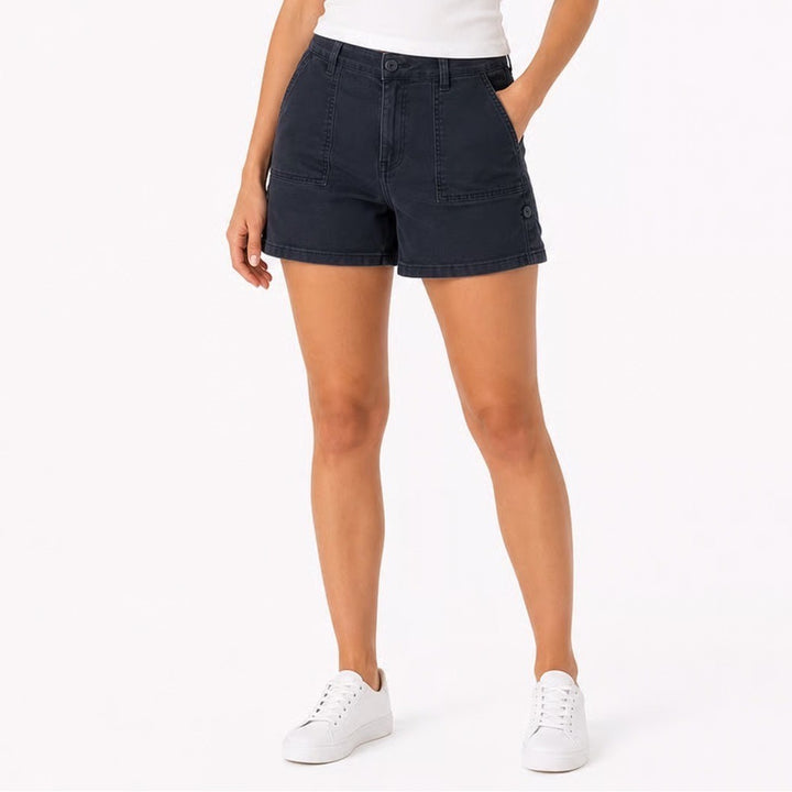 Jones New York Utility Shorts Dark Navy Blue Size 16 Mid Rise Cargo Style Cotton