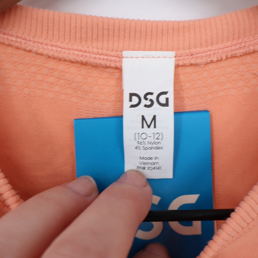 DSG Girls Movement Seamless Long Sleeve Tee Summer Peach Orange Size M 10-12