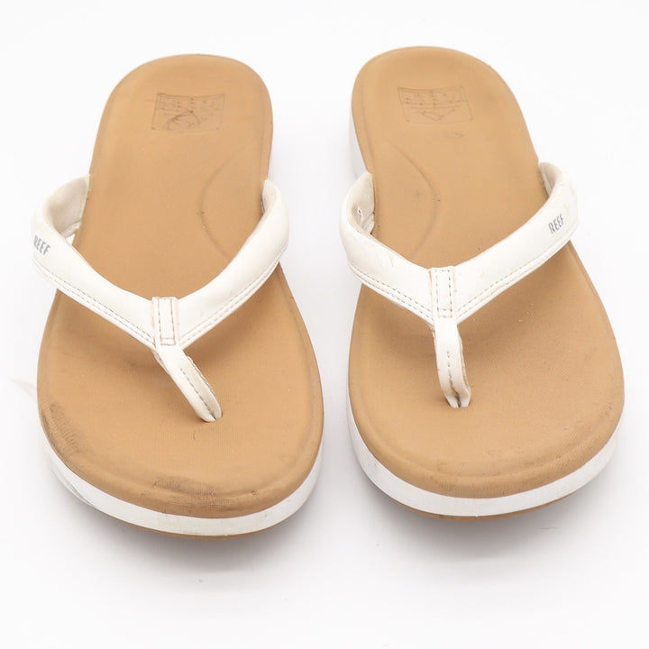 Reef Cushion Cloud Womens White Tan Platform Flip Flop Sandals Size 11