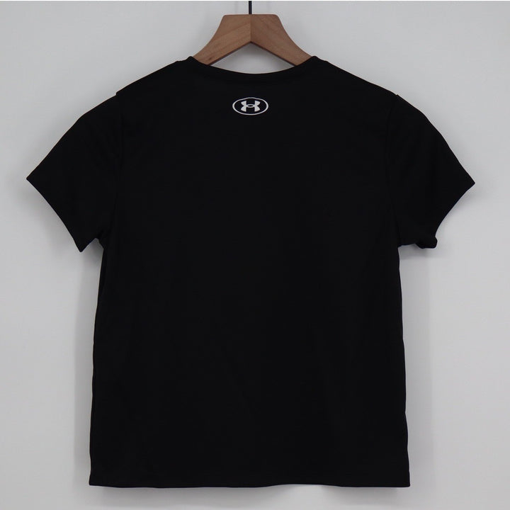 Under Armour Girls Be A Good Sport Tech Tee Black Graphic Shirt YM Medium