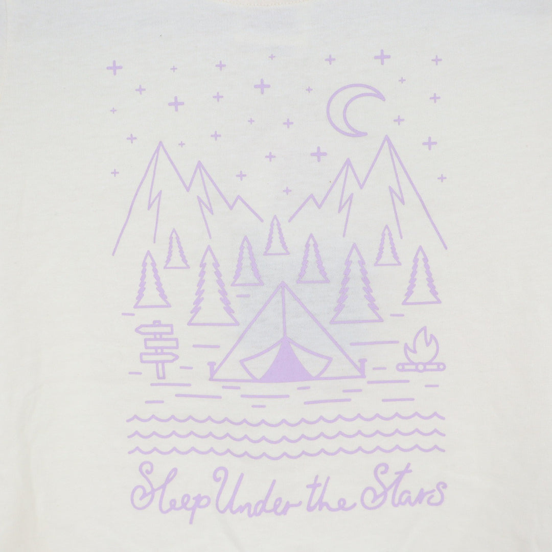 Avalanche Girls Cream Sleep Under the Stars Camping Graphic Tee S 7/8