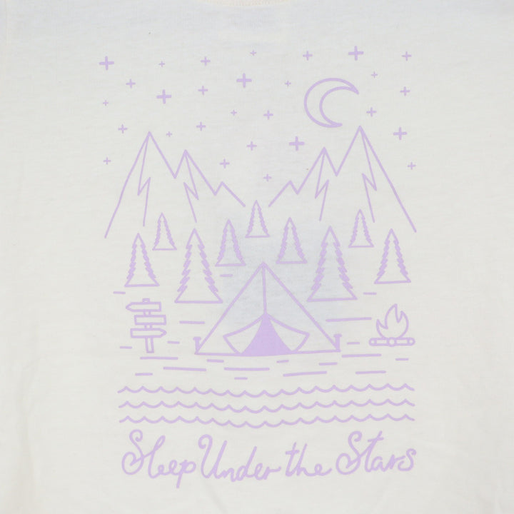 Avalanche Girls Cream Sleep Under the Stars Camping Graphic Tee S 7/8