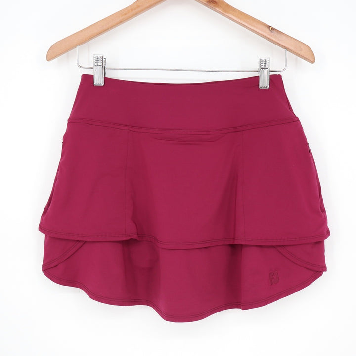 FootJoy Womens Layered Knit Skort Fig Burgundy Golf Tennis Skirt XS