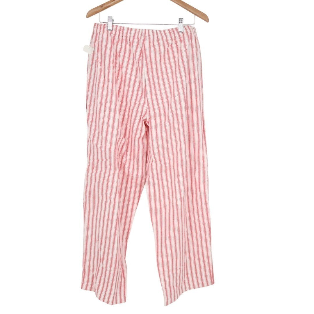 Charter Club Intimates Pajama Pants Womens Large Red White Festive Stripe Cotton