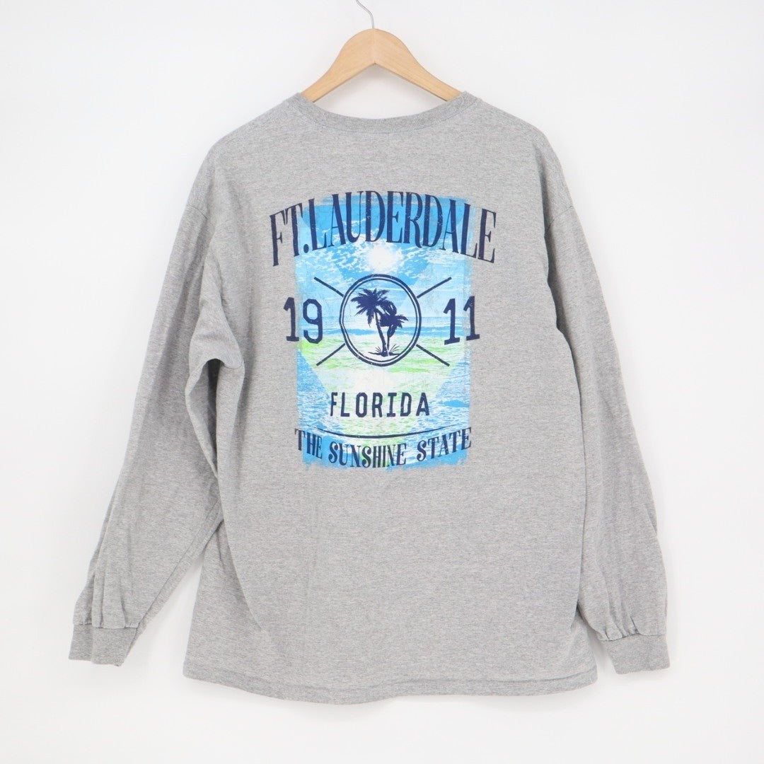 Gildan Sweatshirt Mens XL Gray Ft. Lauderdale Florida The Sunshine State Graphic