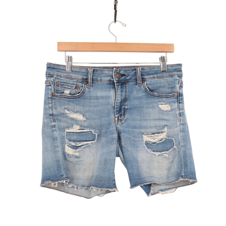 American Eagle Outfitters Next Level Stretch Cut Off Shorts Womens 8 Blue Denim