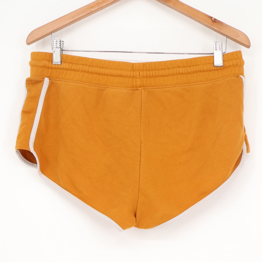 H&M Divided Mustard Yellow Dolphin Shorts White Piping Drawstring Womens Medium