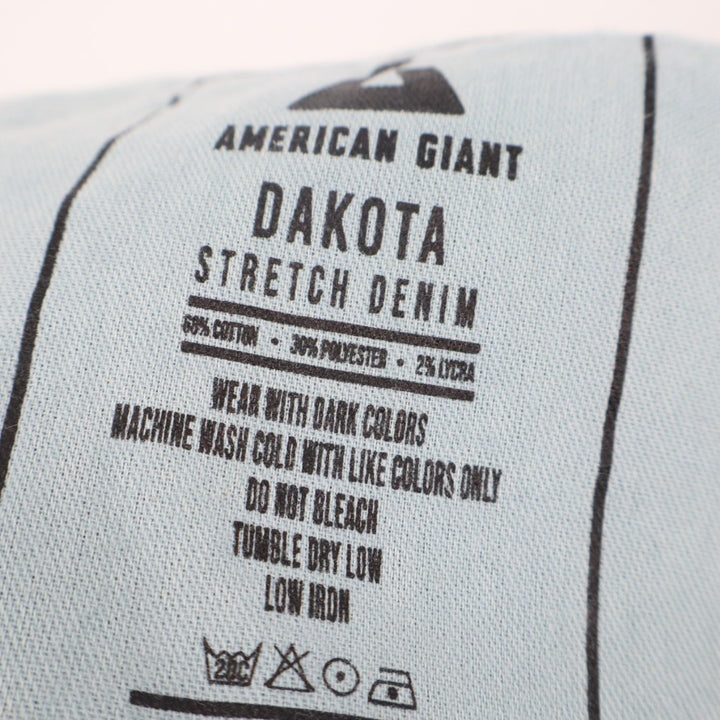 American Giant Dakota Jeans Mens 34x32 Blue Denim Preppy Cotton Stretch Straight