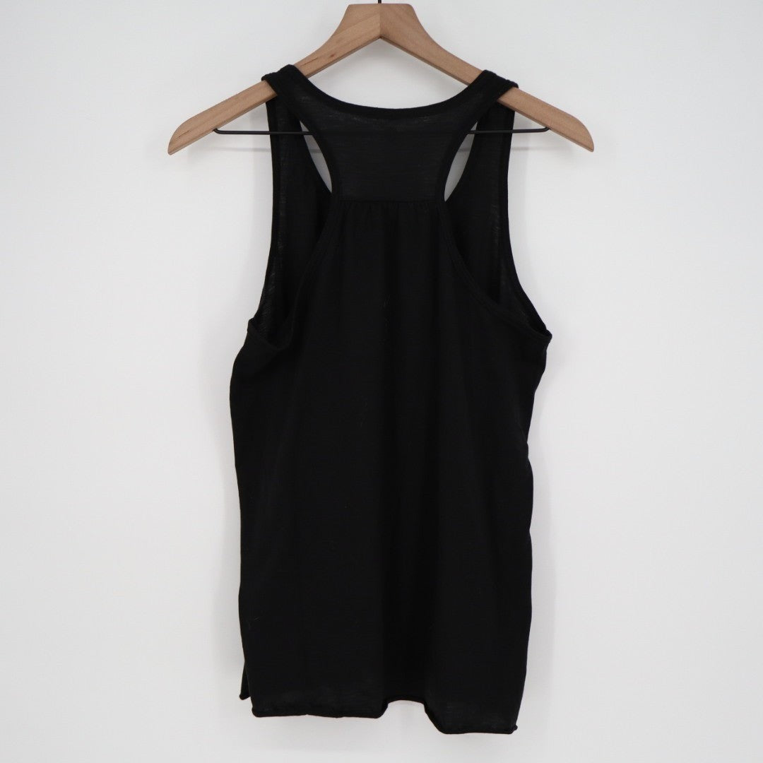 Epic MMA Gear Workout Tank Top Womens Large Black Pleated Racerback Round Neck