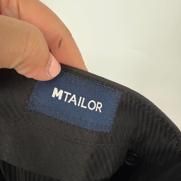 MTAILOR Mens Black Dress Pants Size 44x32 Flat Front Straight Leg Formal