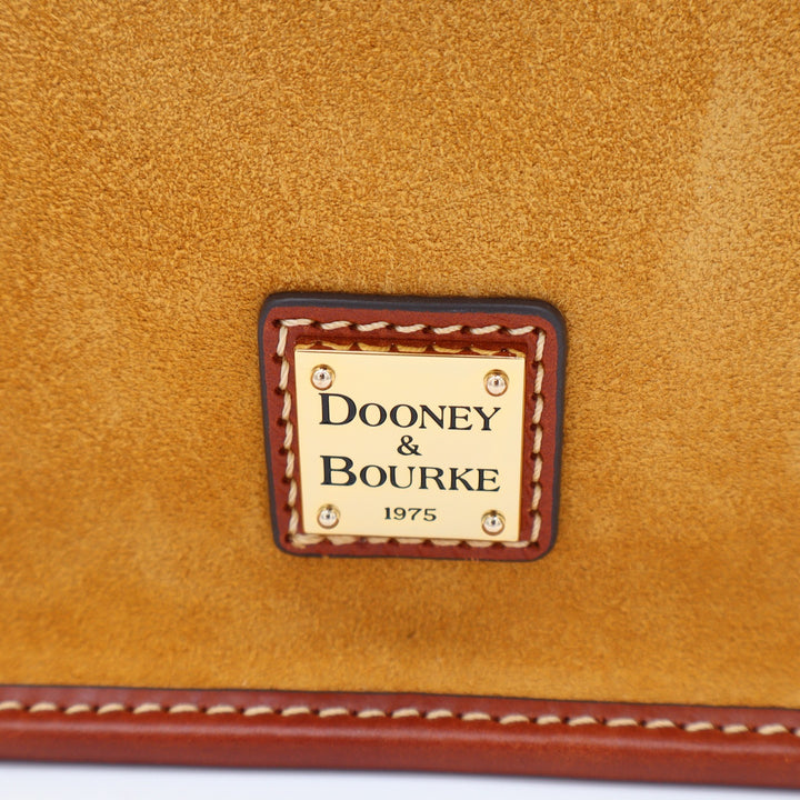 Dooney & Bourke Suede Small Kiley Crossbody Bag Honey Tan Leather Trim New