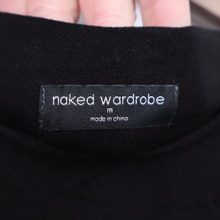 Naked Wardrobe Mens Black Long Sleeve Open Back Ruched Bodysuit NW-B2061 Size M