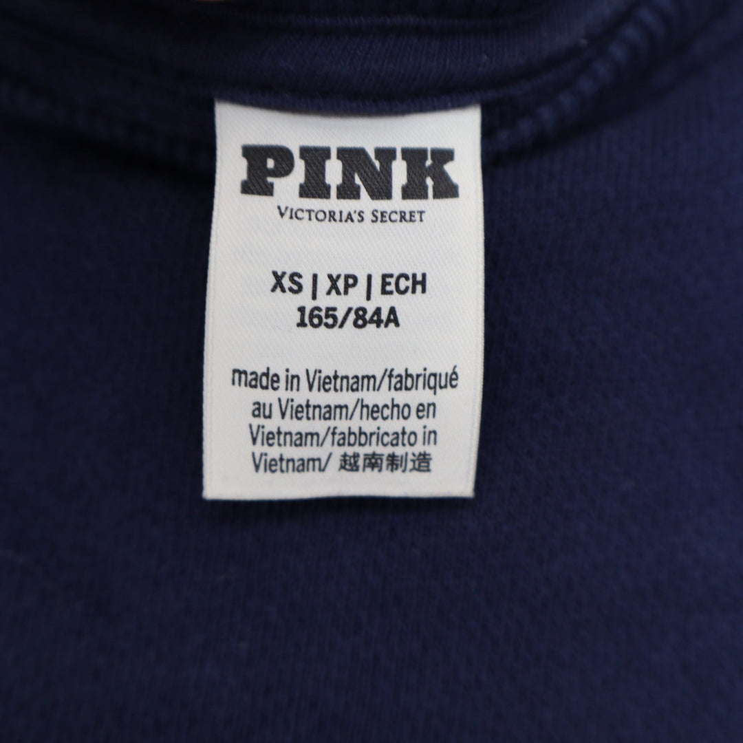 PINK Victoria's Secret Navy Blue Collegiate Crest Crewneck Sweatshirt XS