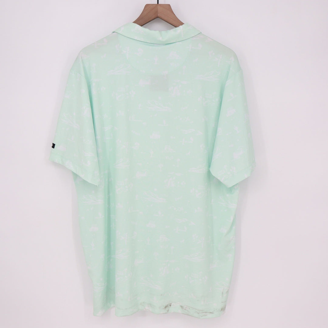 Bad Birdie Mens The Southwest Loop Golf Polo Mint Green XXL