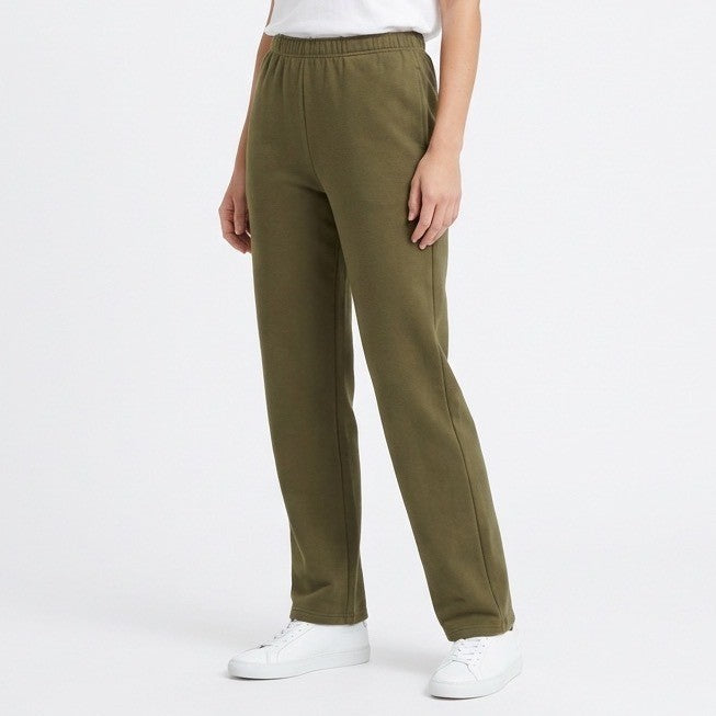 Naked Wardrobe Olive Green Fleece Sweatpants Medium Straight Leg Joggers