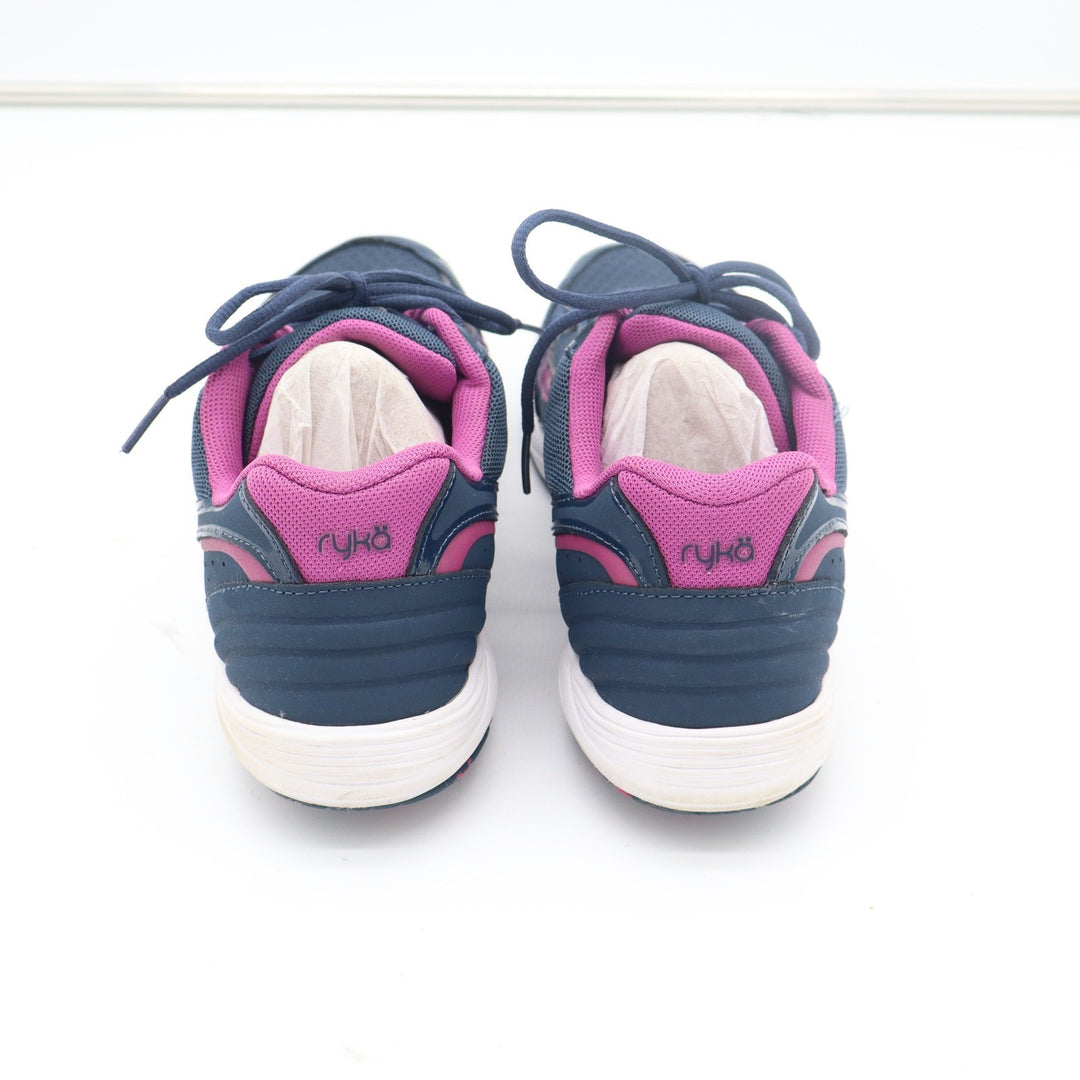 Ryka Dash 3 Womens Walking Shoes Navy Blue Pink Mesh Leather Sneakers 10M