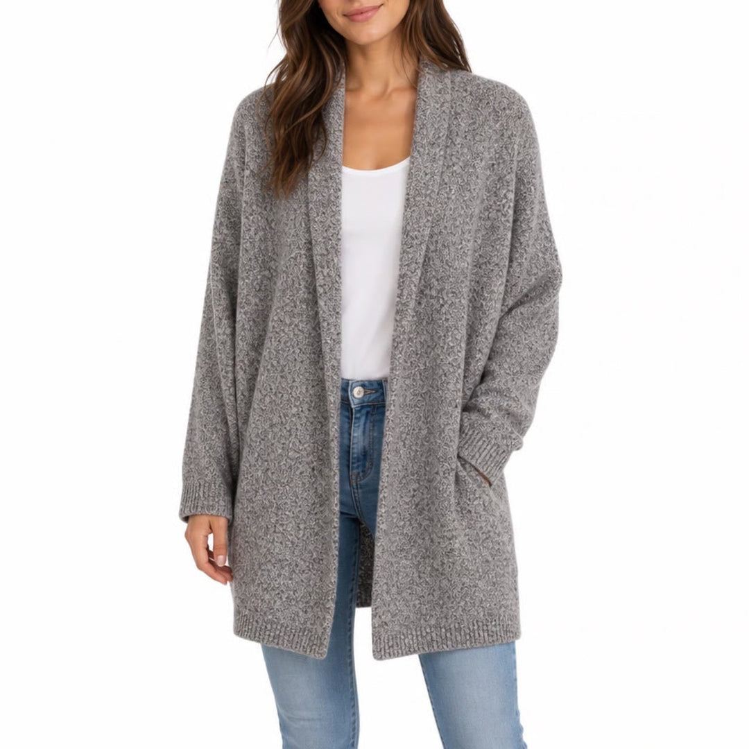 Old Navy Cardigan Sweater Womens Small Gray Knitted Cotton Stretch Open Front