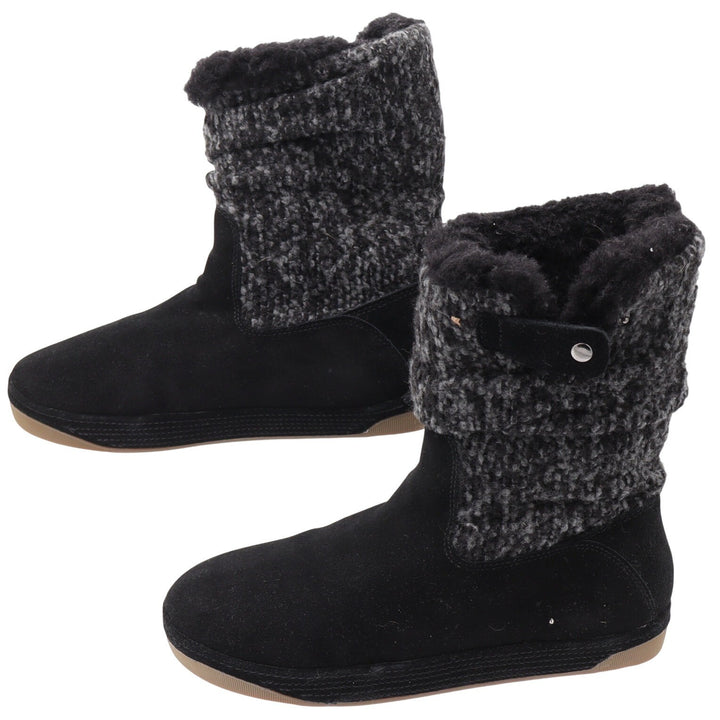 Tara M. Boots Womens 8 Chloe Black Suede Wool Knit Faux Fur Winter Excellent