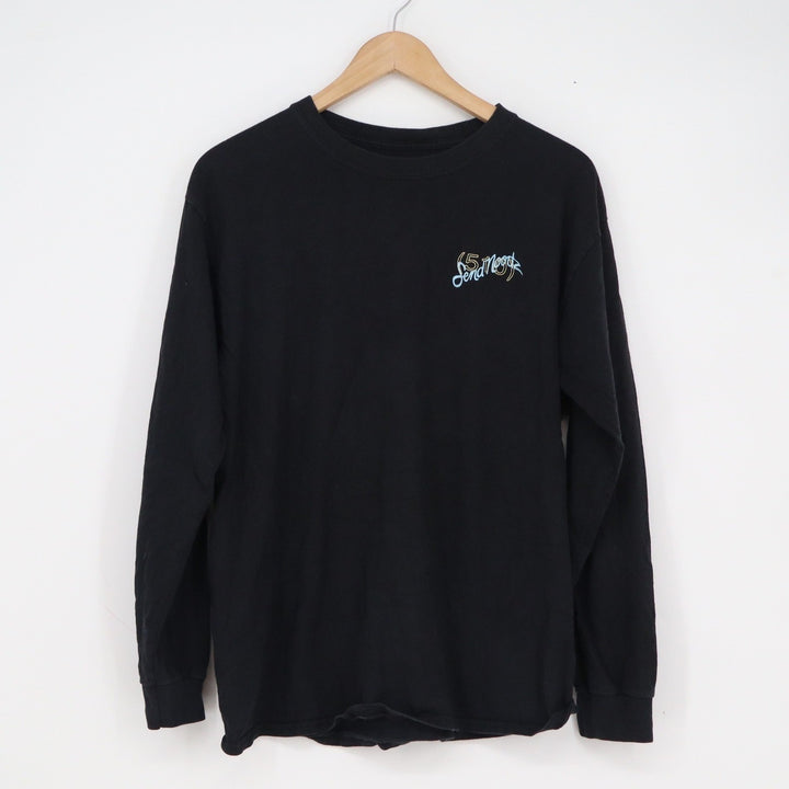 Ngoodies Mens Long Sleeve Graphic Tee Black Send Noods Anime Eyes Size M