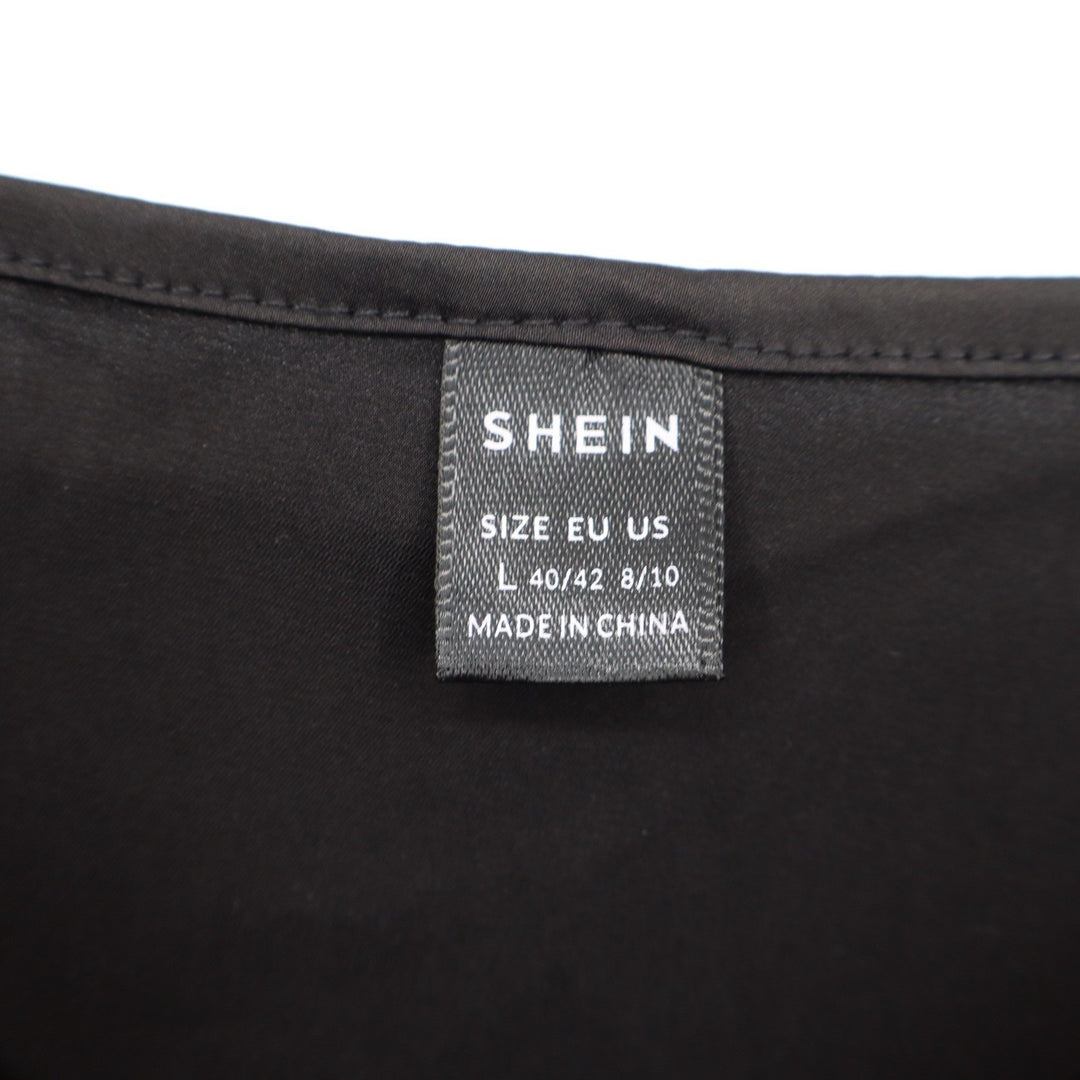 SHEIN Womens Black Cowl Neck Camisole Adjustable Spaghetti Strap Top Size L