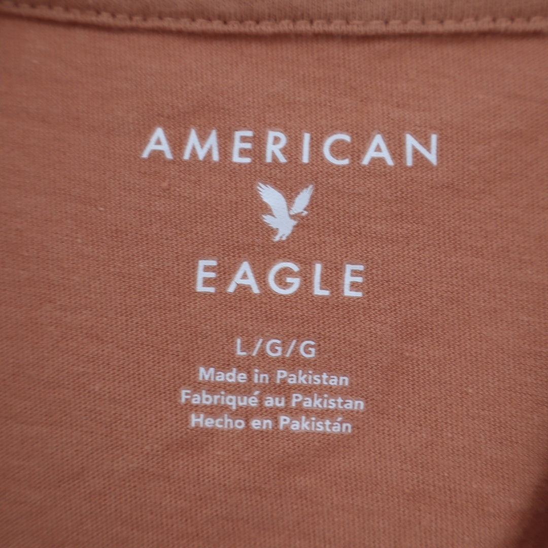 American Eagle Supercharged Fireworks Graphic Tee Burnt Orange Mens Large EAJ334