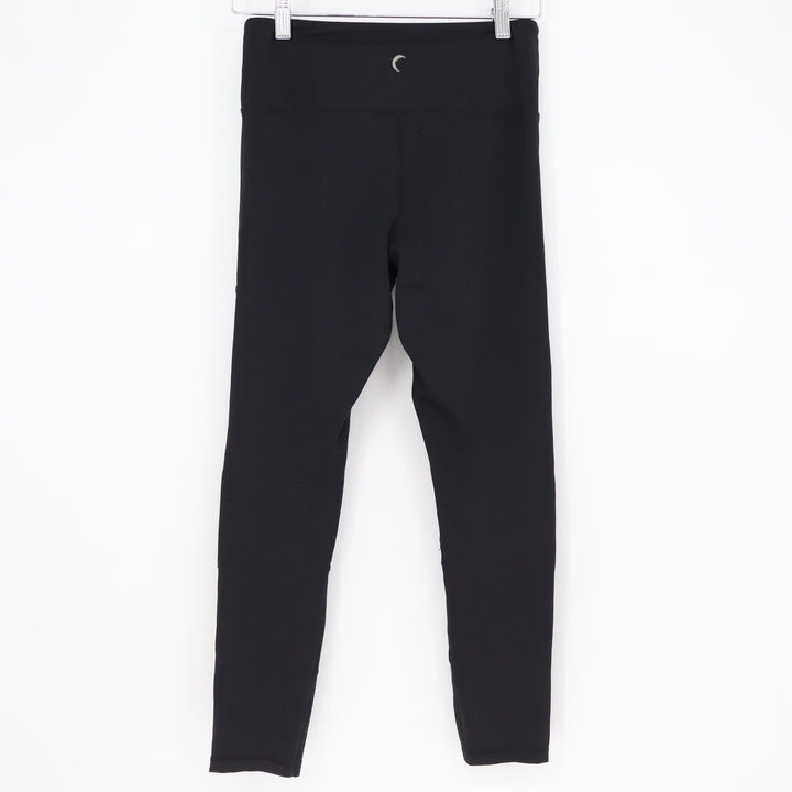 ZYIA Active Leggings Womens 6-8 Moto Ribbed Laser Cut Black Athleisure Good