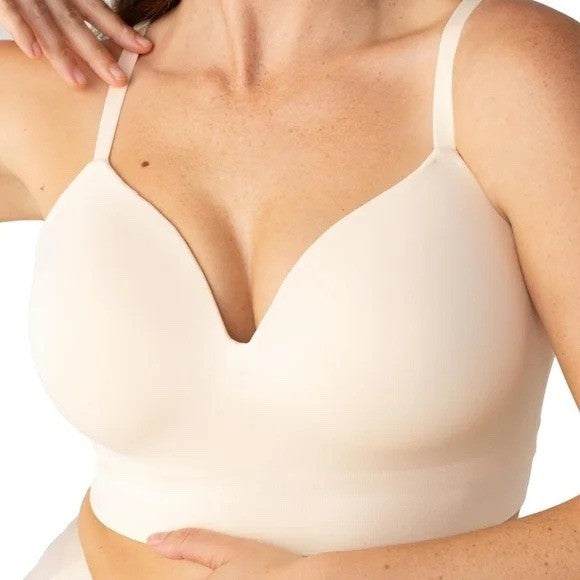Truekind Supportive Comfort Wireless Shaping Bra Women XL Beige Seamless Stretch