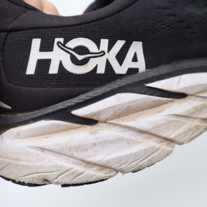 Hoka Running Shoes Mens 10 Clifton 8 Black White Cushioned Athletic Good