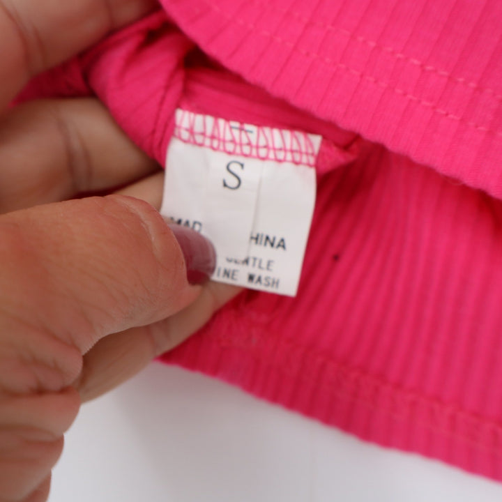 Unbranded Crop Top Womens S One Shoulder Ribbed Hot Pink Asymmetrical Excellent