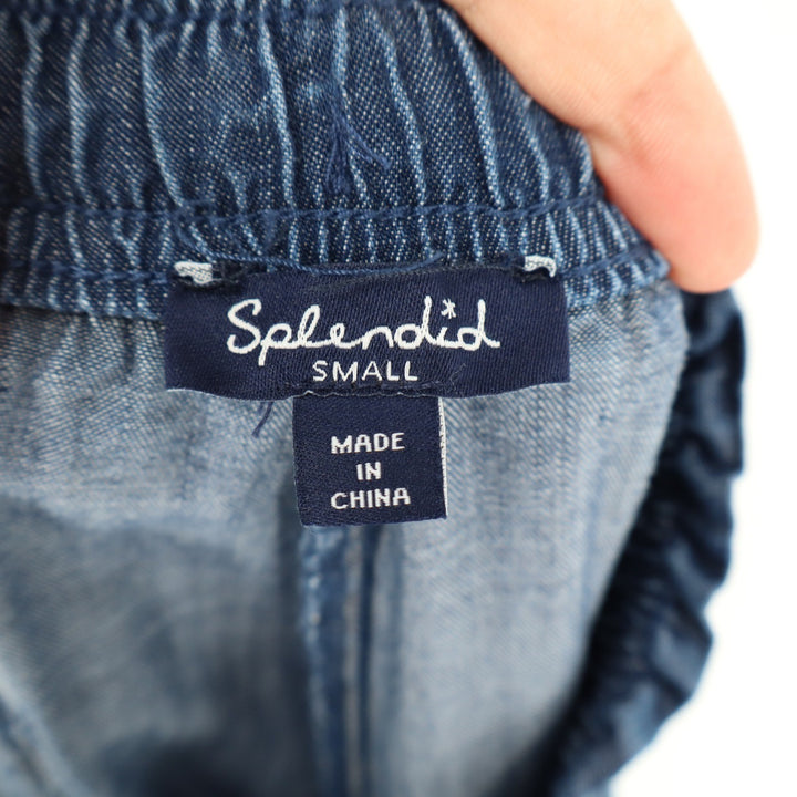 Splendid Blue Lyocell Chambray Paperbag Waist Jogger Pants Womens Small