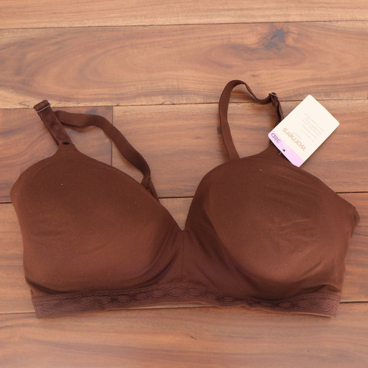 Warners Cloud 9 Bra Womens 38D Mahogany Stretch Super Soft Comfort Wireless