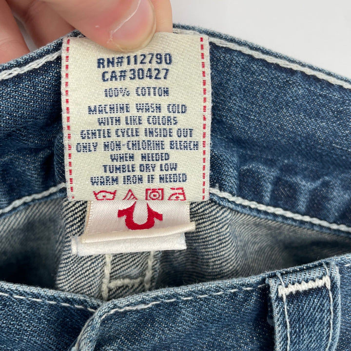 True Religion World Tour Jeans Mens Size 33 Button Fly Denim Blue USA Made