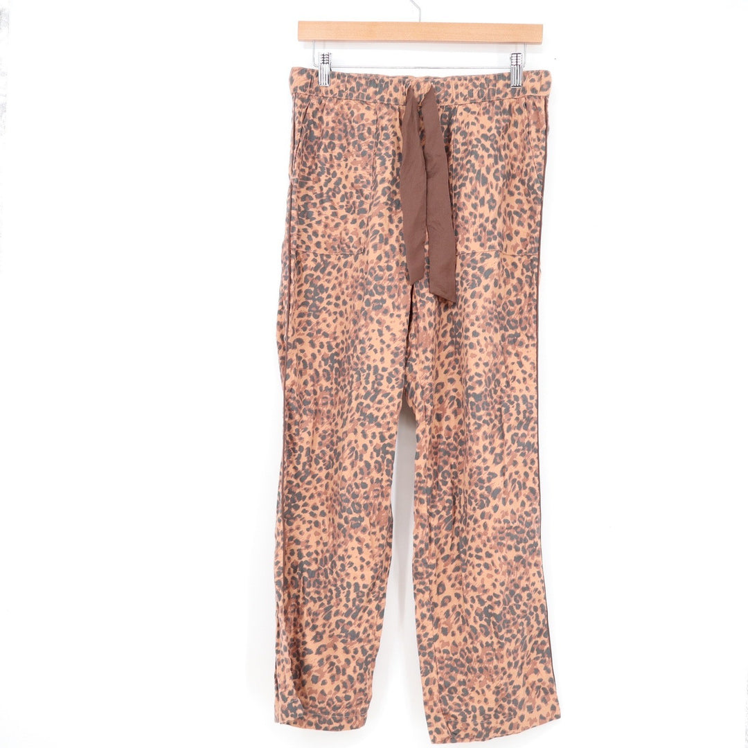 Aerie Leopard Print Relaxed Drawstring Pants Brown Animal Print XS Regular