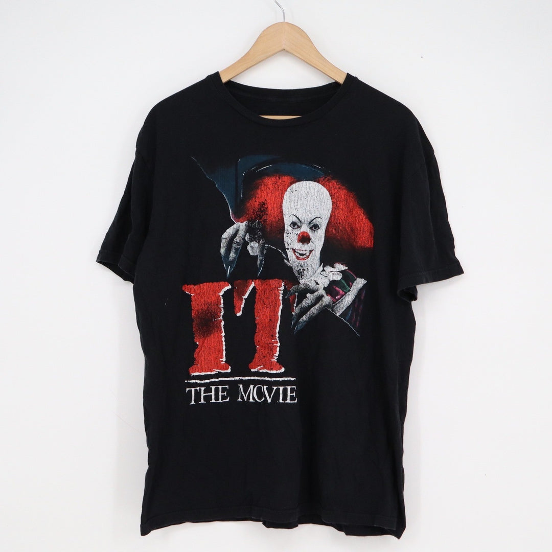 IT The Movie Pennywise Clown Graphic T-Shirt Mens XL Black Stephen King Horror