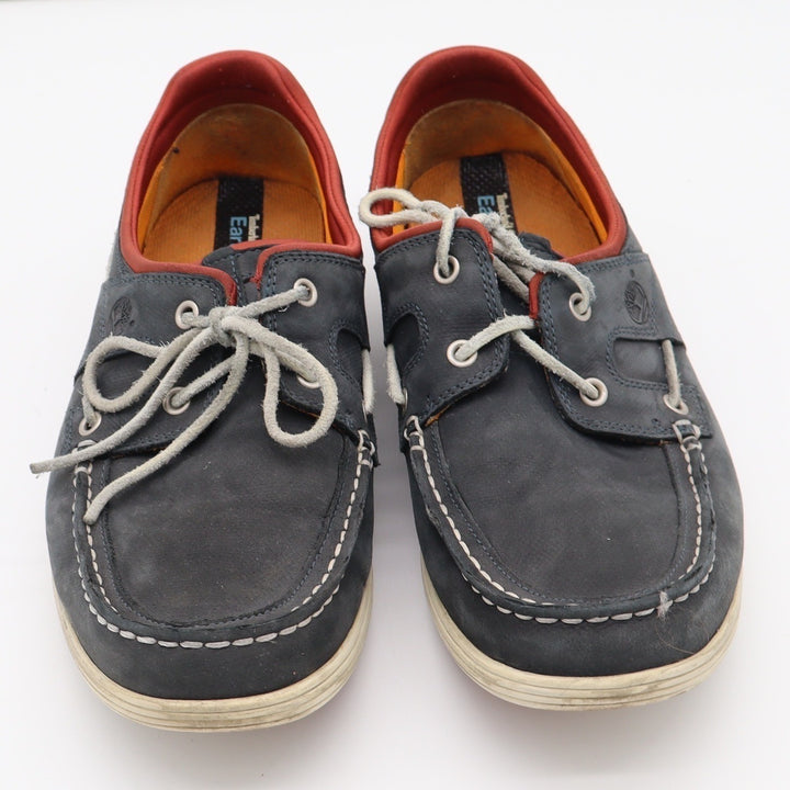 Timberland Boat Shoes Mens 10W Earthkeepers Navy Blue Leather Lace Up Good