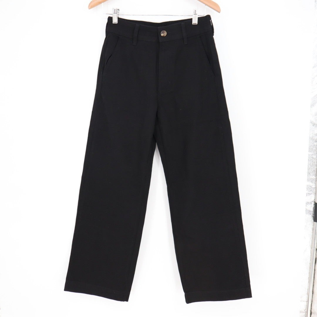 American Giant Black Wide Leg Cropped Pants Size 4 Made in USA