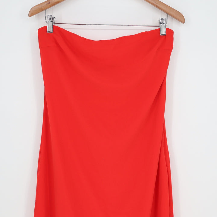 Lulus Red Strapless Maxi Dress Minimalist Formal Gown Womens Size Medium