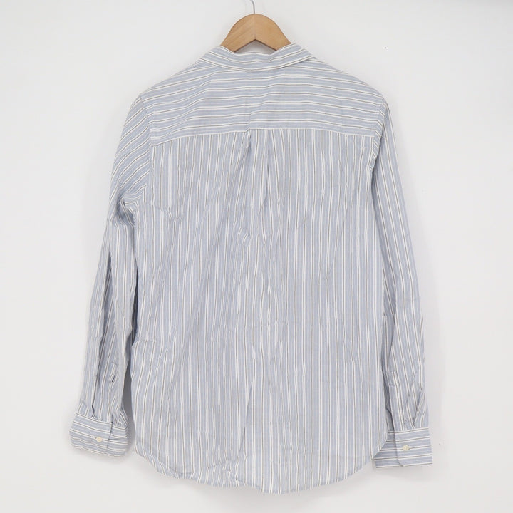 GAP The Classic Shirt Womens Medium Blue White Striped Cotton Button Down