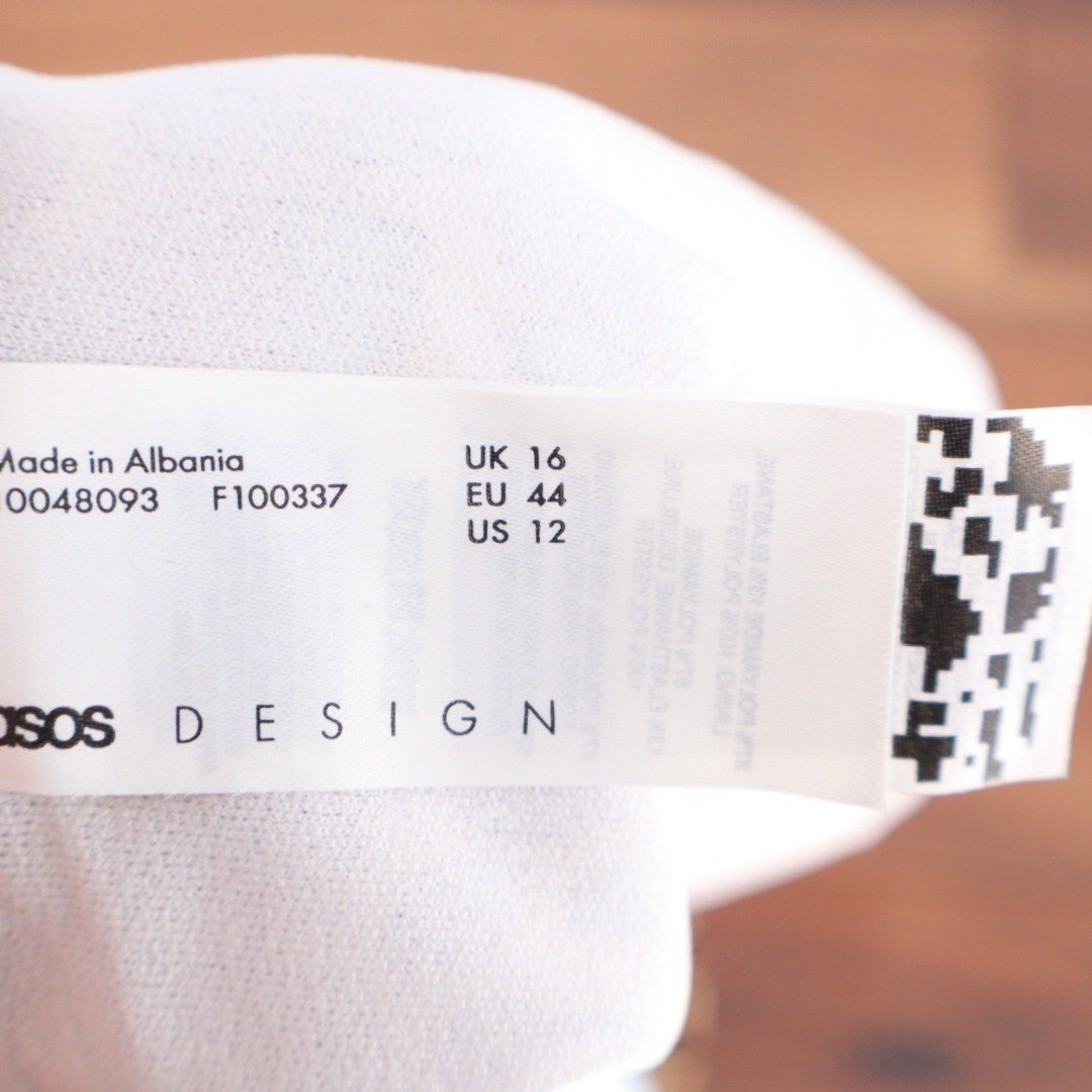 ASOS DESIGN Leopard Print Rib V Front High Leg Bikini Bottoms Size 12