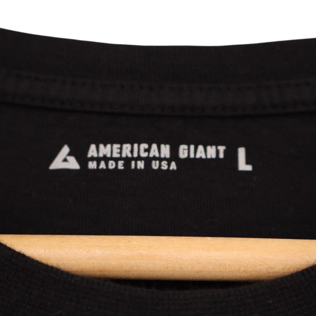 American Giant Pocket Tee Shirt Mens Medium Black Cotton Heavyweight Regular Fit