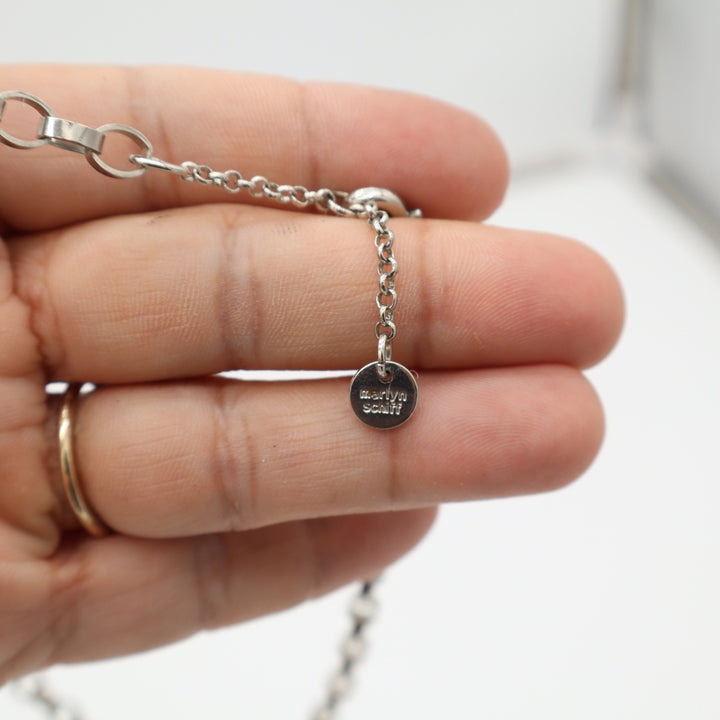 Marlyn Schiff Silver Tone Rolo Link Chain Necklace 16 Inch with Extender