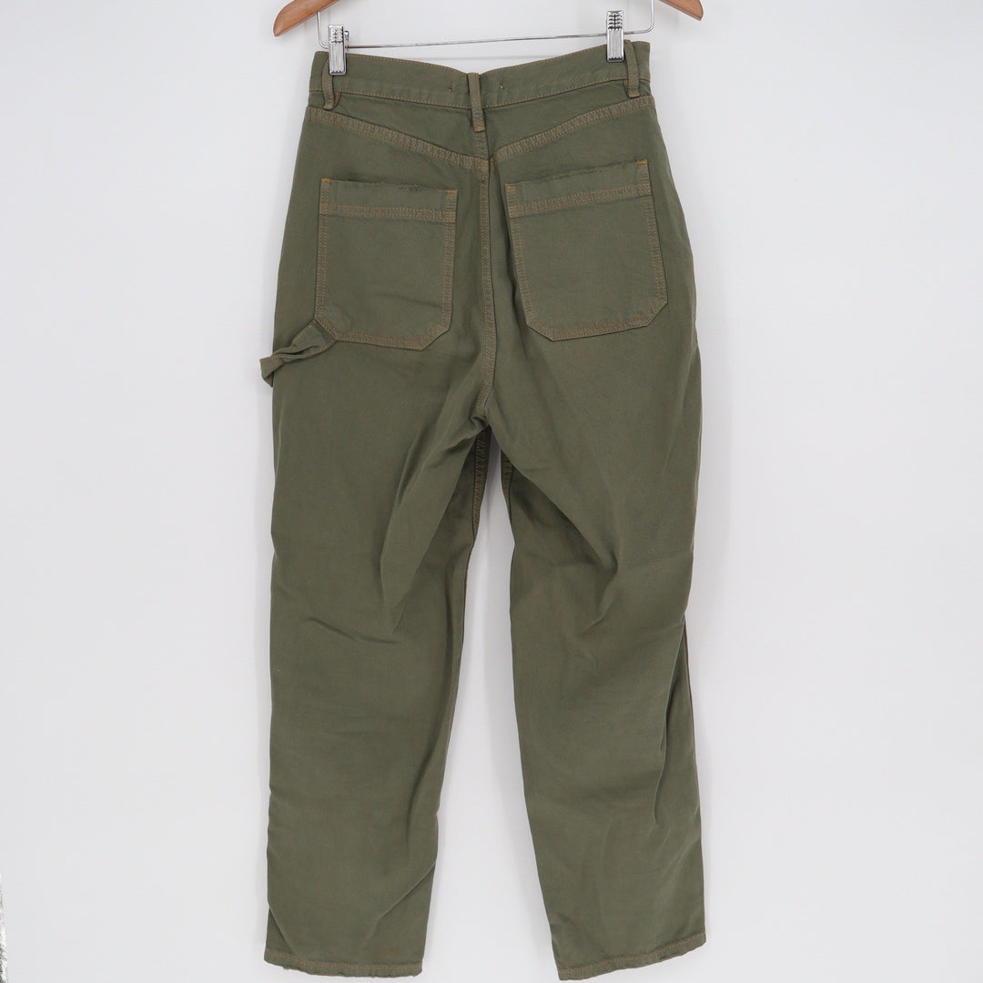 PacSun Green Carpenter Pants Double Knee Utility Workwear Straight Leg Size 27