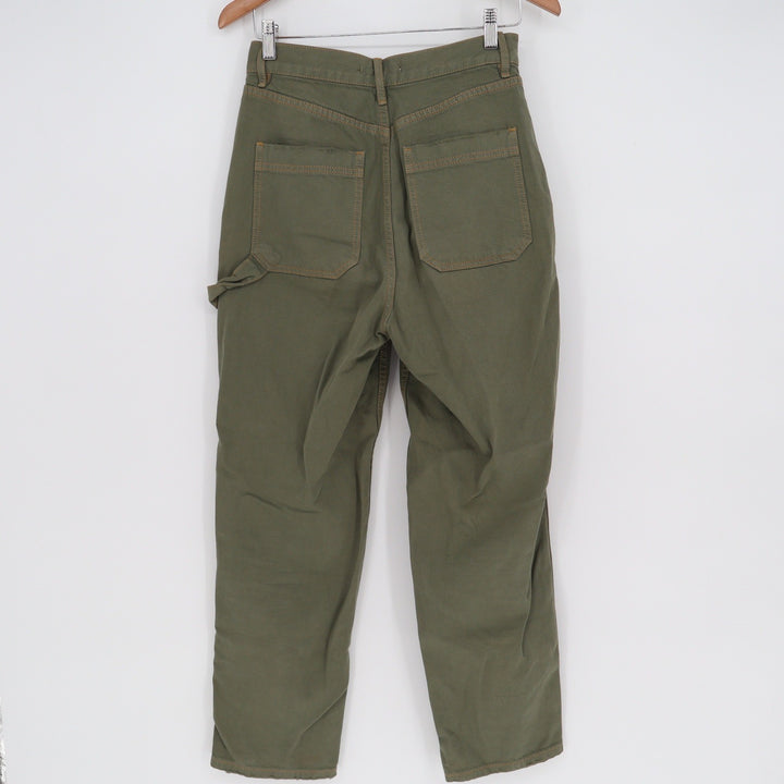 PacSun Green Carpenter Pants Double Knee Utility Workwear Straight Leg Size 27