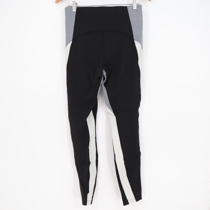 Athleta Crest Colorblock Tight Leggings Black Grey White Athletic Gym Size M