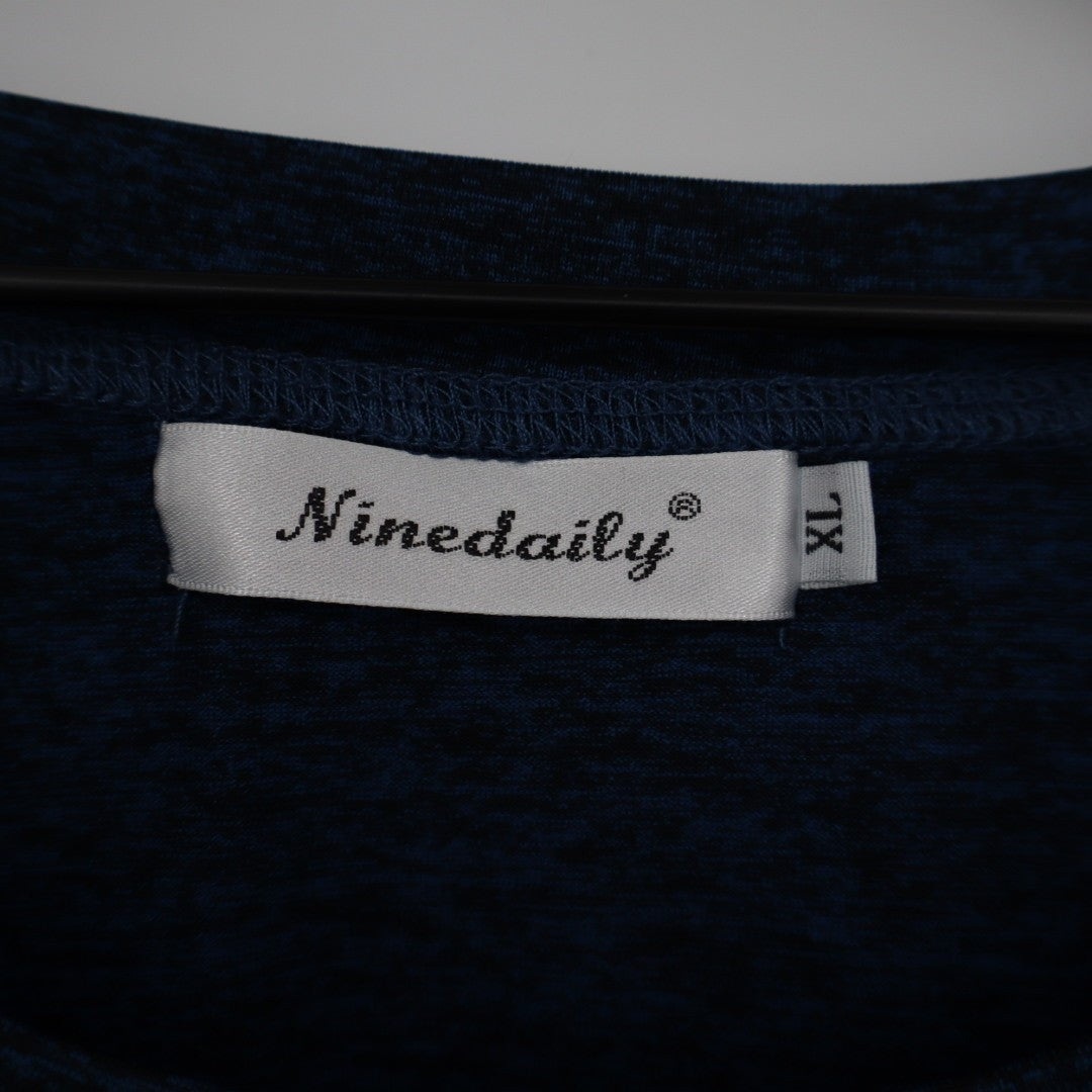 Ninedaily T-Shirt Womens XL Navy Stretch Crew Neck Raglan Sleeve Active Wear