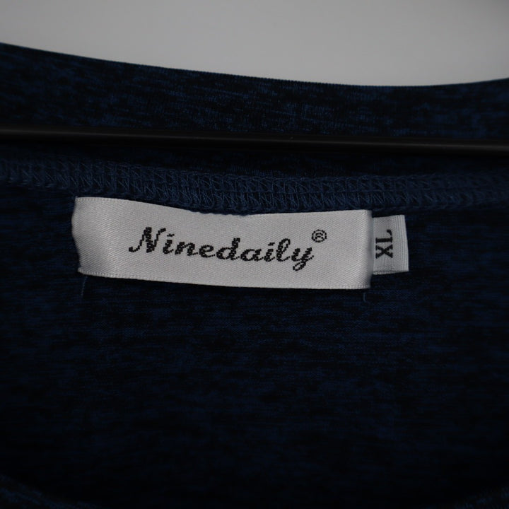 Ninedaily T-Shirt Womens XL Navy Stretch Crew Neck Raglan Sleeve Active Wear