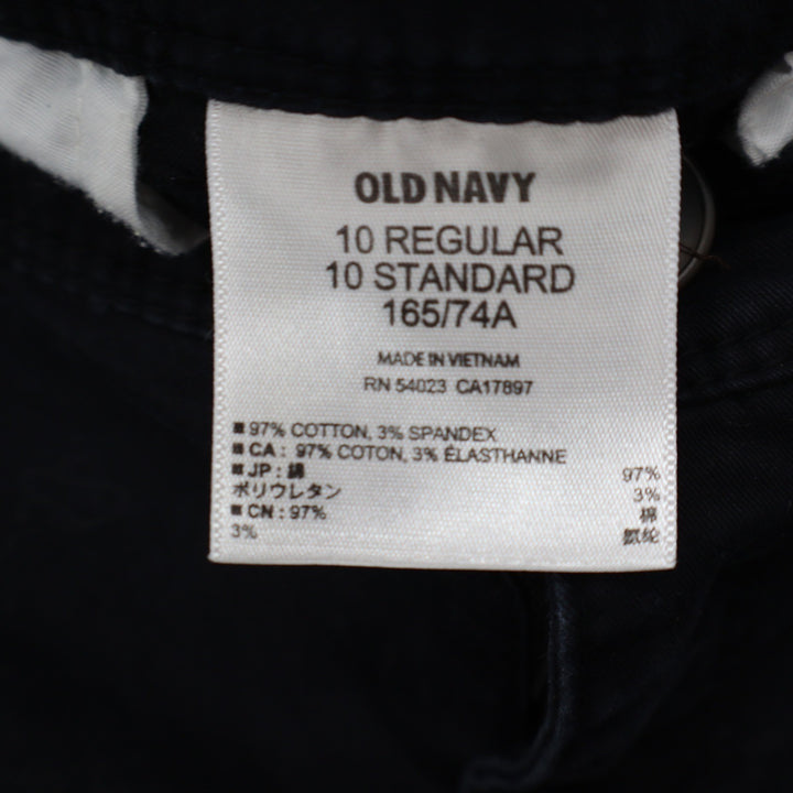 Old Navy Boyfriend Chino Pants Womens 10 Black Cotton Stretch Cuffed