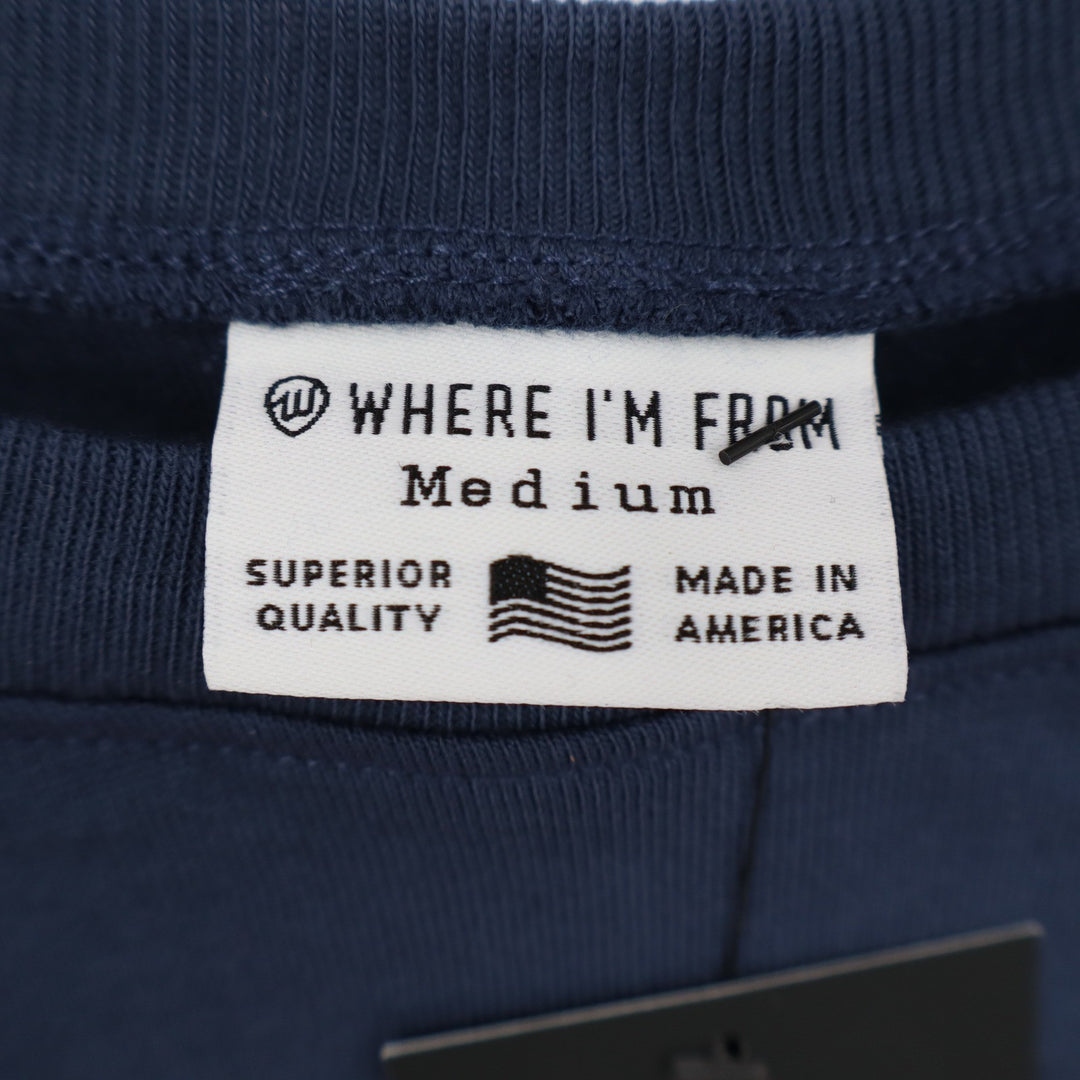 Where I'm From Connecticut USA Graphic T-Shirt Navy Blue Boxy Fit Medium NEW